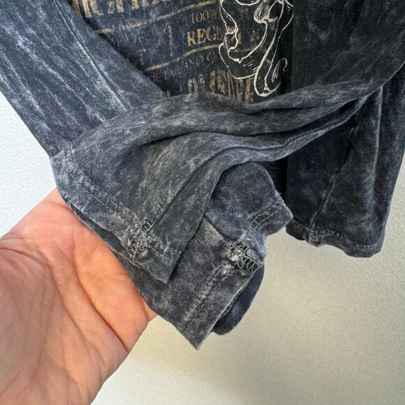 2/$25 Daytrip Buckle Charcoal Gray Y2K Grunge Biker Distressed Long Sleeve Shirt - Picture 7 of 9